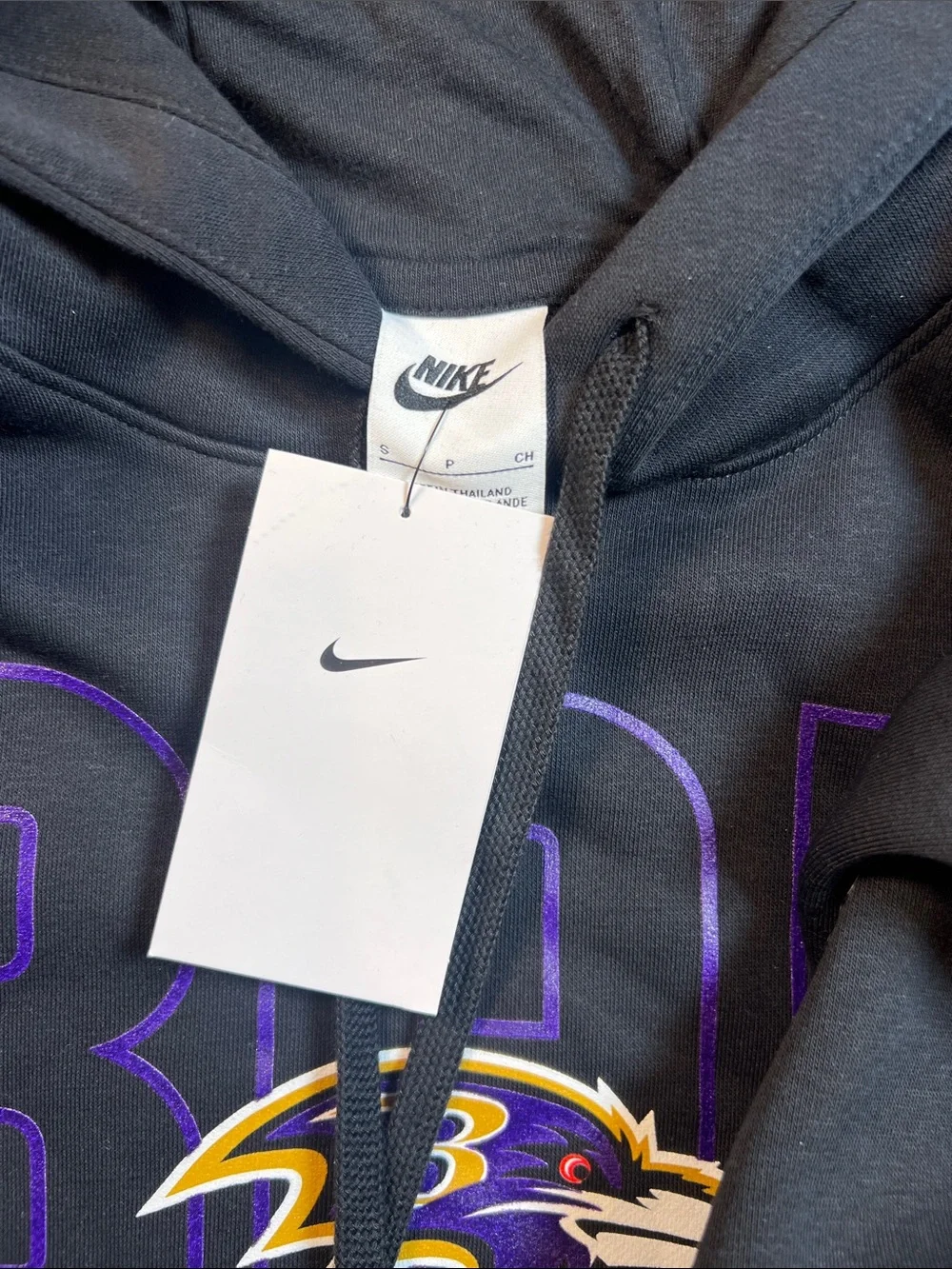 Nike Black Baltimore Ravens Hoodie with Purple & Gold Logo
